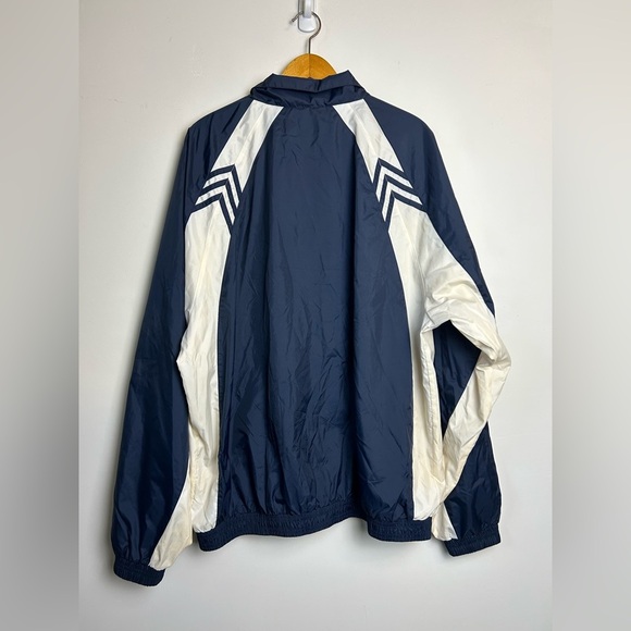 VTG Adidas Navy-White Windbreaker Football Trojans Varsity College Jacket Xl - Picture 2 of 16